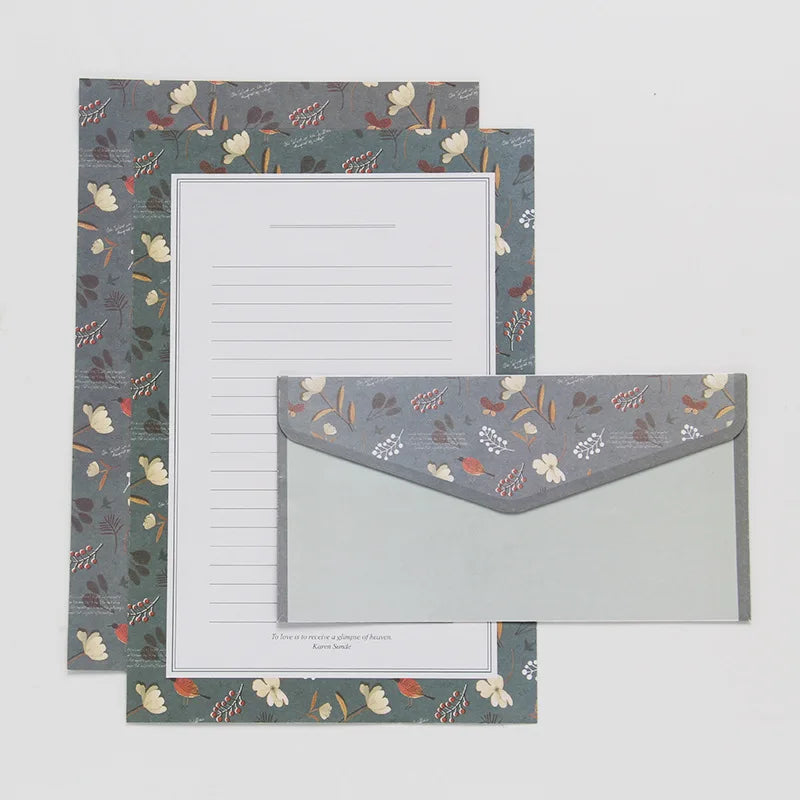 Vintage Flower Envelope Floral Creative Envelope Flower Printing Cute Cartoon Pattern Office Supplies With Letter Paper Lootquake LLC