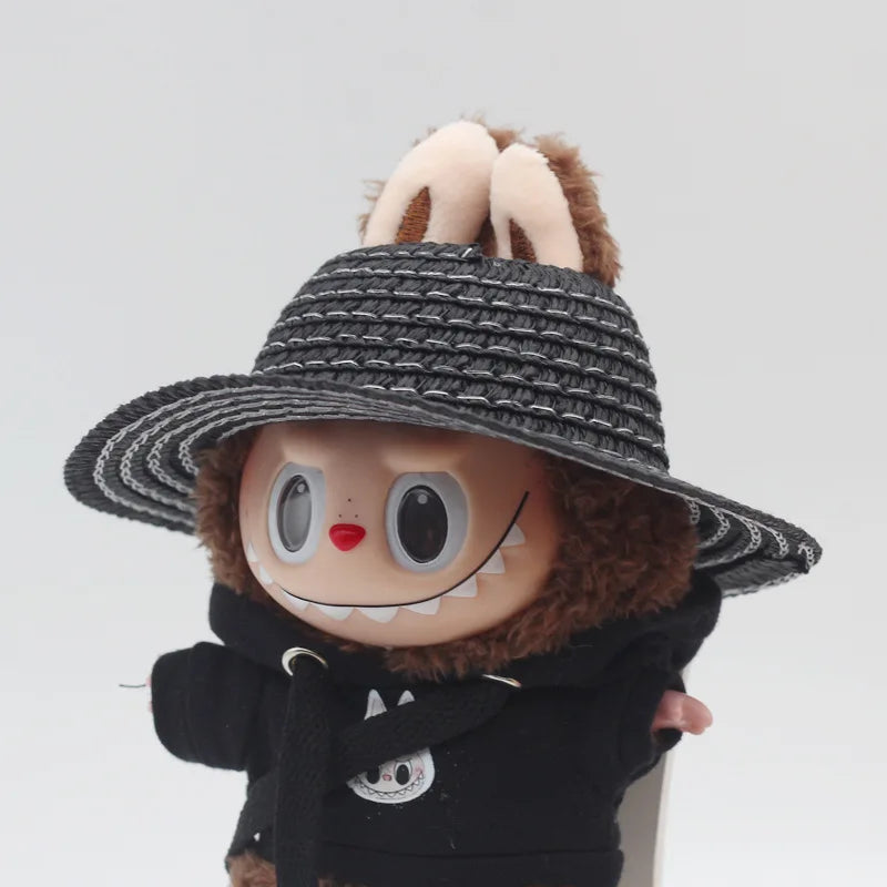 Labubu Hat Open Top Straw Hat Woven Hat Labubu Party Clothing Accessories Countryside Style Labubu Outfit for Sitting Party Lootquake LLC