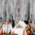 Halloween Decoration Black White Creepy Cloth Spooky Gauze Fabric Window Door Cover Scary Party Horror House Props Hallow Favors Lootquake LLC