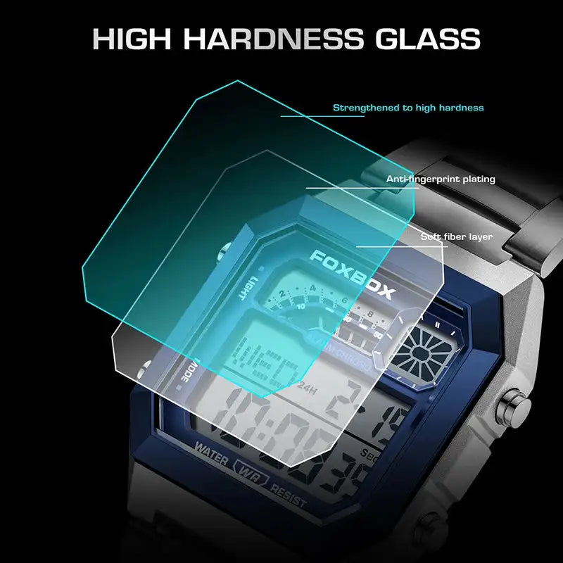 LIGE 2025 Men's watches Luxury LED Luminous Date Wristwatch Waterproof Sports Square  Casual Quartz Watches male reloj hommes