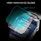 LIGE 2025 Men's watches Luxury LED Luminous Date Wristwatch Waterproof Sports Square  Casual Quartz Watches male reloj hommes