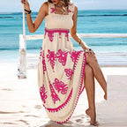 Summer Holiday Dress Women Casual Sleeveless A-Line Party Long Dress Boho Casual Sleeveless Party Dress 2024