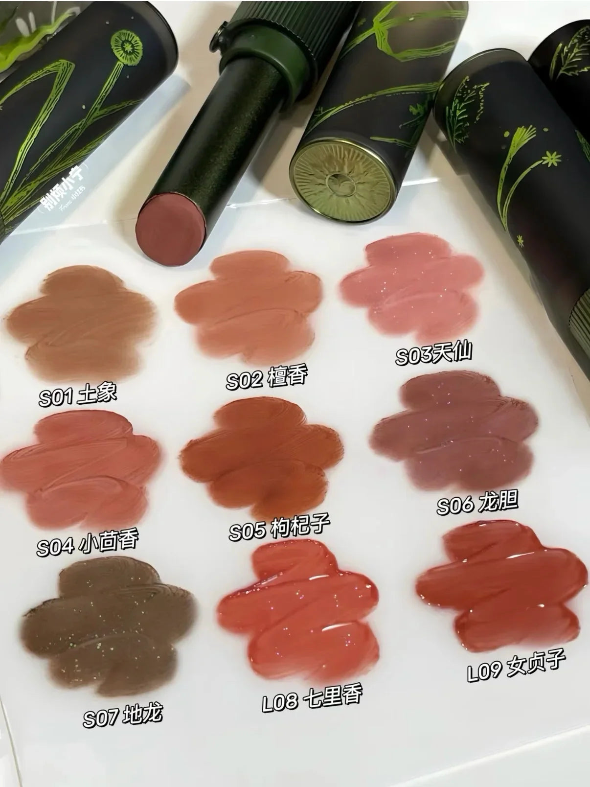 Girlcult Herbal Compendium Lipstick Matte Velvet Lip Clay Green Shimmer Lipgloss Moisturizing Longlasting Nostickup