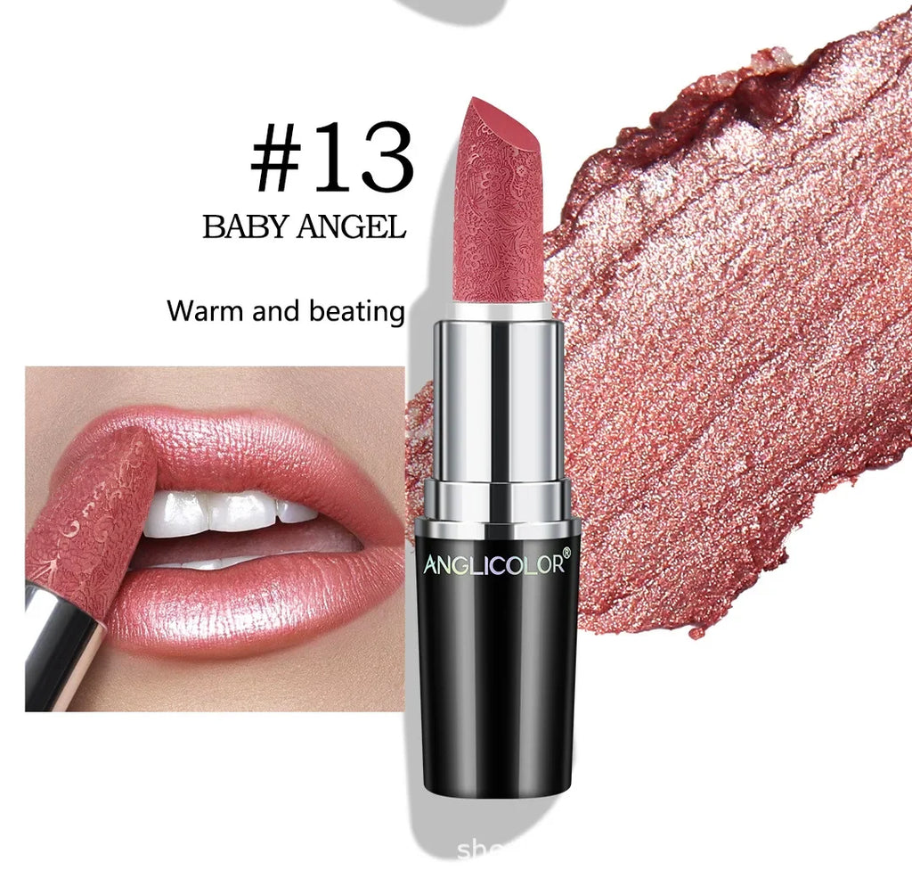 Fine Glitter Lipstick, Quicksand Gold Lipstick Non-sticky Non-fading Lipstick Pearlescent Long-lasting Silky Mermaid Lipstick Lootquake LLC