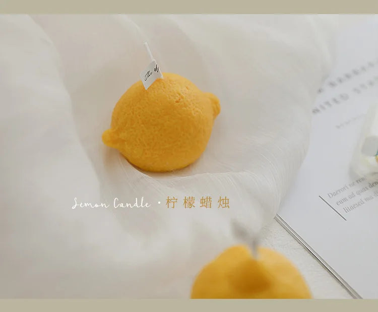 Decorative Fragrance Gift Lemon Candle DIY Fragrance Birthday Gift Imitation Fruit Candle