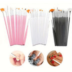 20PCS Nail Art Brush Set for Design, Painting, Drawing, Carving, Dotting, and Manicure Tools - Unscented Acrylic Gel UV Polish