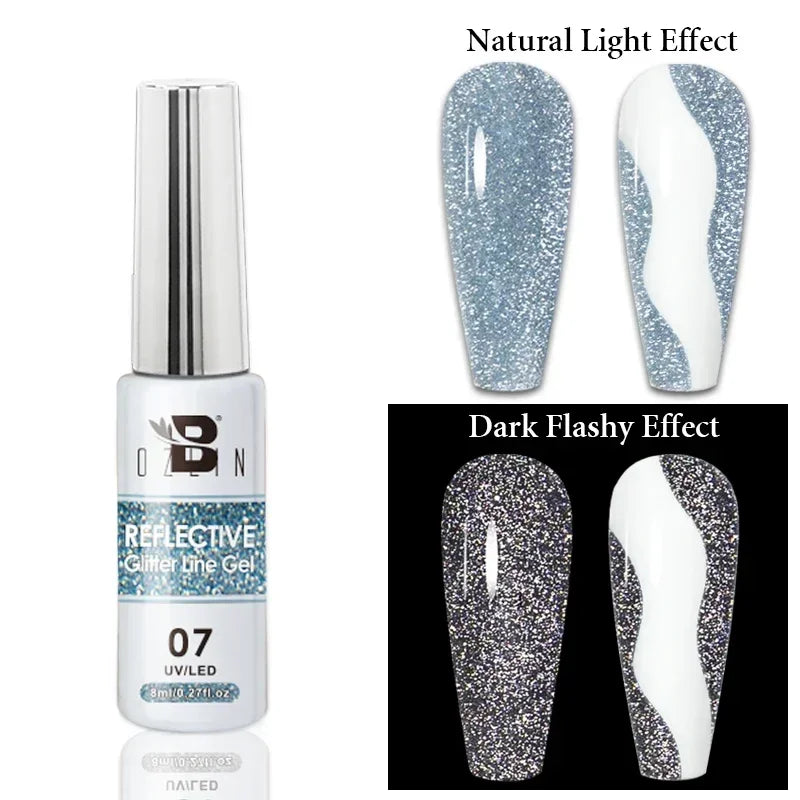5ML Gold Silver Metallic Liner Paint Gel Polish Chrome Mirror Metal Effect Super Bright French UV LED Semi Permanent Nail Gel Lootquake LLC