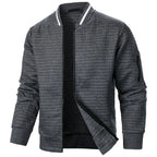 2024 Hot Selling Men's Four Seasons Waffle Full Zipper Top Men's Slim Fit Versatile Sweatshirt Men's Casual Cardigan Sweatshirt