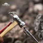 Campingmoon 1PCS Outdoor Multi-purpose Stainless Steel Copper Head Nail Puller Camping Hammer Fixed Tent Nail With Safety Rope