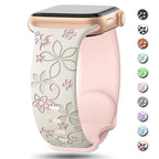 Apple Watch Silicone Band - Durable Floral Design Strap - SJB-DIAMOND ELITES
