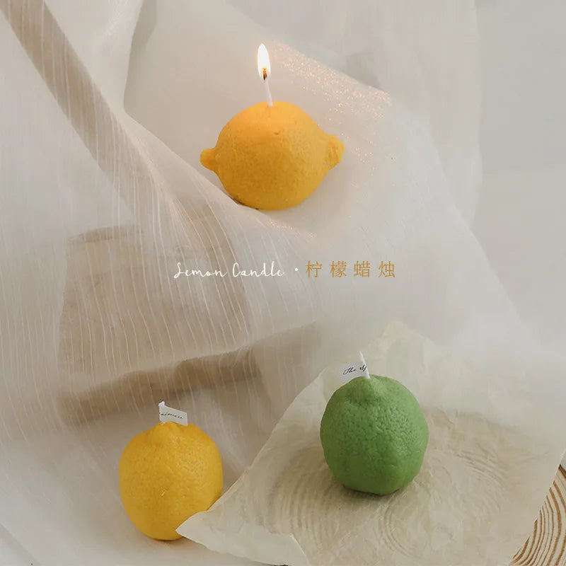 Decorative Fragrance Gift Lemon Candle DIY Fragrance Birthday Gift Imitation Fruit Candle
