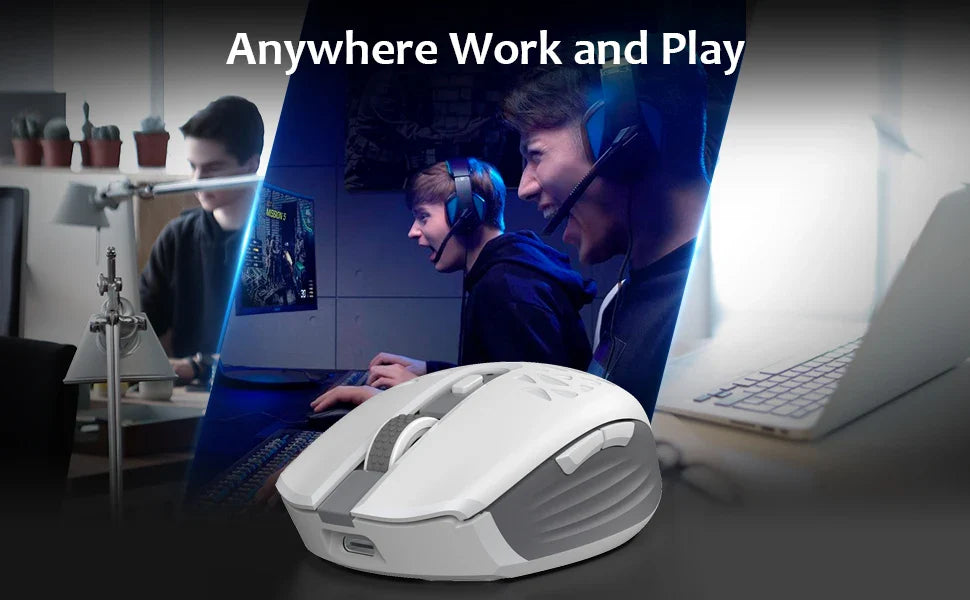Delux M820DC PAW3335 Wired + Wireless + Bluetooth Gaming Mouse 80 Million Clicks 16000 DPI RGB Rechargeable Mice For Computers Lootquake LLC
