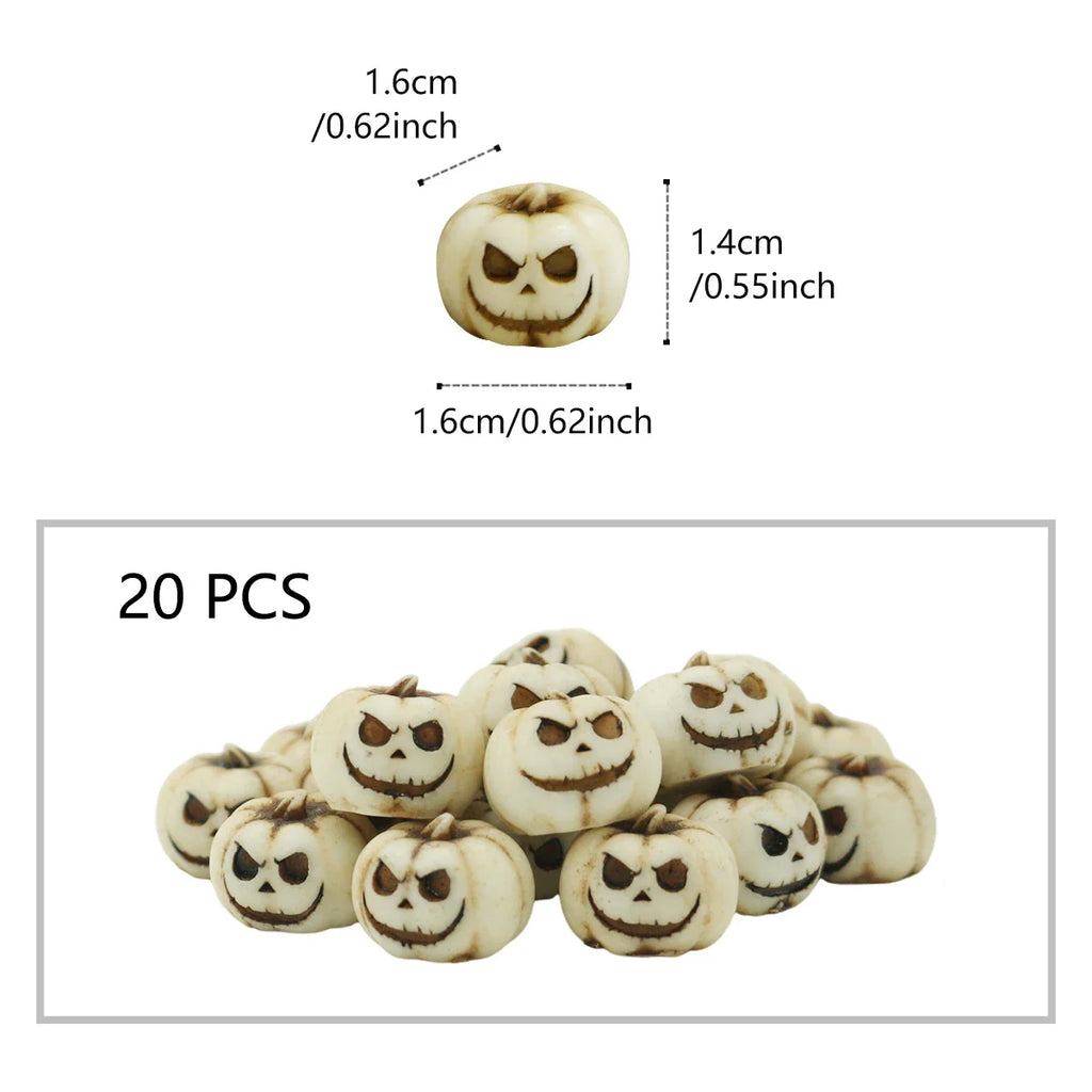 20 creative Halloween white pumpkins, outdoor garden bonsai decoration filled with pumpkin ornaments, home micro landscape decor