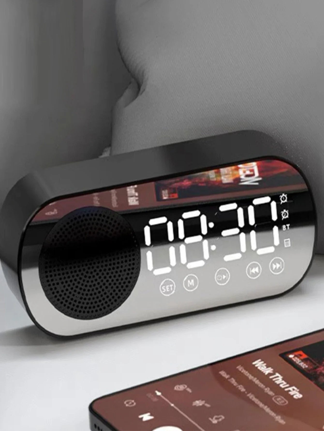 Wireless Bluetooth Speaker, Multi-functional Loud Subwoofer Clock, Mini AI Smart Alarm Clock Speaker Lootquake LLC