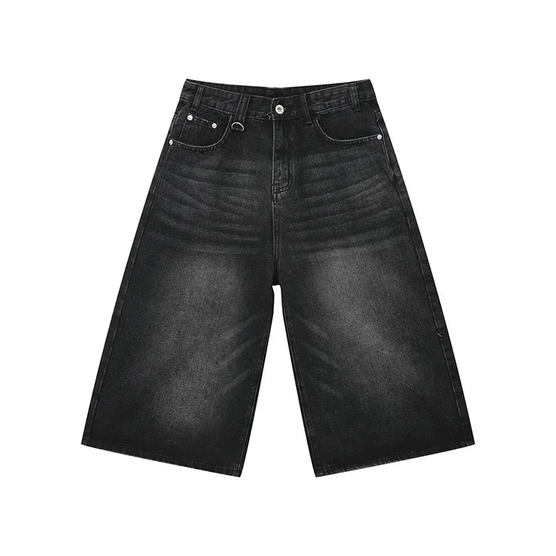 Women's Retro Wide Leg Baggy Casual Denim Shorts Harajuku Aesthetic High Waist Loose Shorts 2024 Summer Fashion Punk Shorts Lootquake LLC