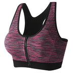 Space-Dyed Zip Sports Bra - Shockproof Style