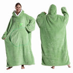 Extra Long Wearable Blankets Winter Flannel Hooded Blanket with Full Sleeves Men Women Cozy Soft Throw Adult TV Blanket Lootquake LLC