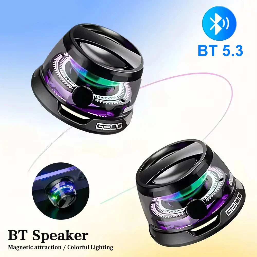 Mini Portable Bluetooth Speaker G200 RGB Color Light Magnetic Speaker BT5.3 Small Sound Box Phone Holder Wireless Loudspeaker Lootquake LLC