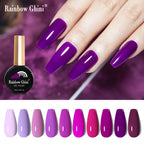 Rainbow Ghini UV LED Glitter Purple Gel Nail Polish 15ml Manicure Art Accessories Nail Glue Supplies for Professionals Varnishes Lootquake LLC