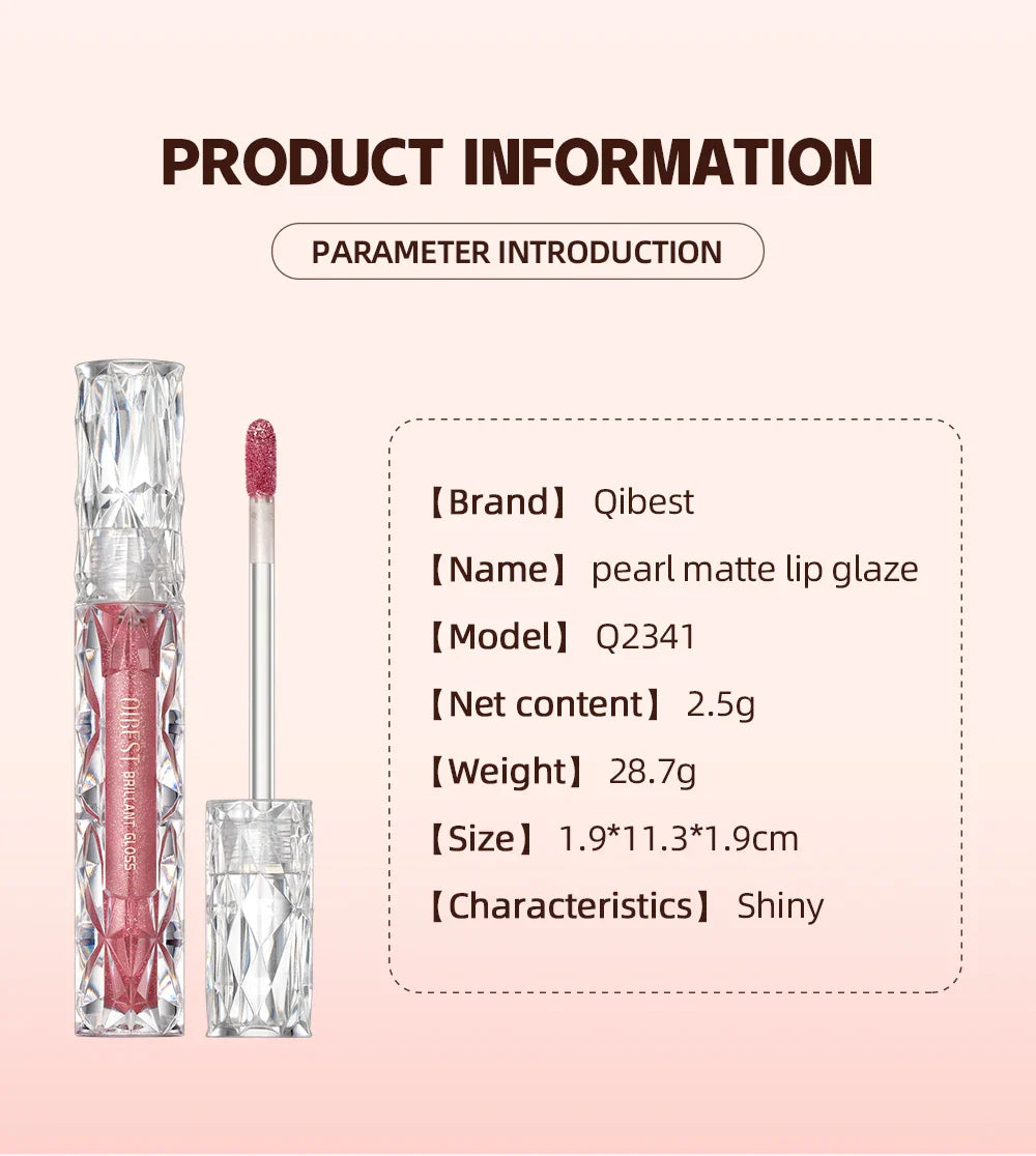 QIBEST Waterproof Diamond Shimmer Glitter Lipgloss Matte Liquid Lipstick Shiny Pearl Lip Glaze Long Lasting LipTint Women Makeup Lootquake LLC
