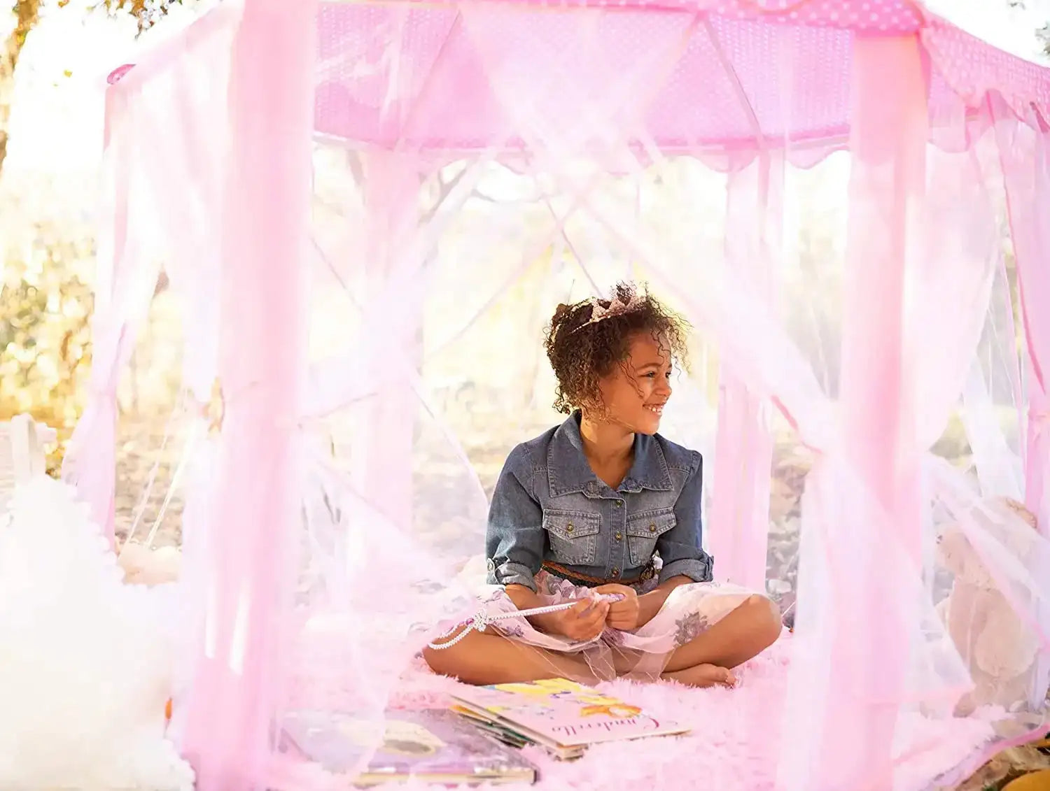 Portable Kids Toy Tipi Tent Princess Pink Girl Castle Play House Children Small House Folding Playtent Party Castle Child Room