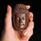 2.36'' Wood Sakyamuni Statue 6cm Wooden Buddha  Creative Tathagata Figurines Mahogany India  Head Crafts Car Decor