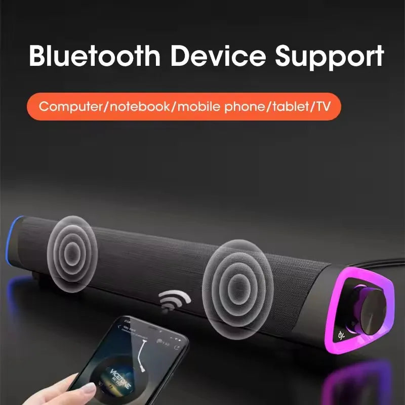 Wireless Bluetooth Speaker 4D Stereo Soundbar Home Surround Speakers for Laptop Projector PC Music Player Aux 3.5mm Wired USB Lootquake LLC