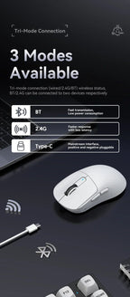 Attack Shark X3Pro Wireless  Gaming Mouse PixArt PAW3395 26000dpi Bluetooth Optical Mouse Tri-Mode Connection Macro Gaming Mouse Lootquake LLC