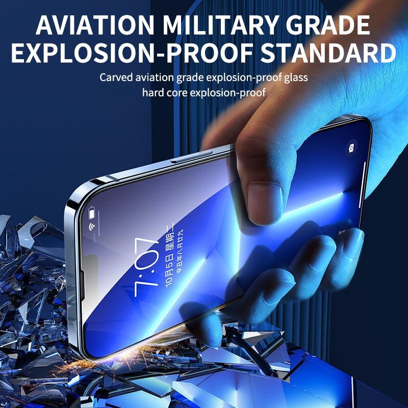 8K HD Anti Peeping Luxury Fast Install Full Cover Glass Screen Protector For iPhone 14 13 12 11 PRO MAX MINI X XS 9H Hardness Tempered Glass Scratchproof Shatterproof Bubble Free Screen Protector For iPhone Stevvex