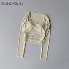 Mesh-Splice Slim Fit Yoga Top THRIXINE