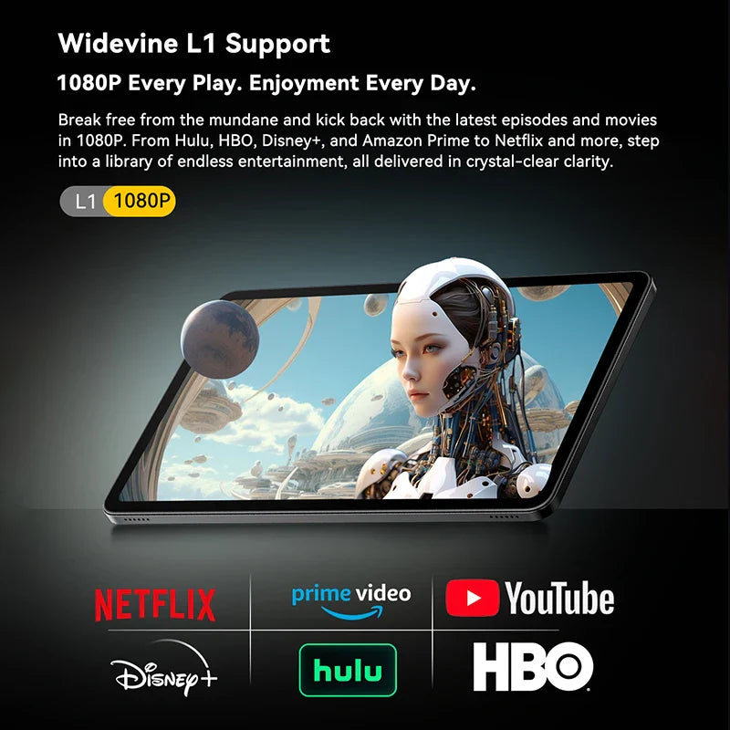 Blackview MEGA 2 Tablets 12 inch 2K Display Widevine L1 24GB(8+16) Android 15 256GB 9000mAh AI Main Camera Pad PC Lootquake LLC