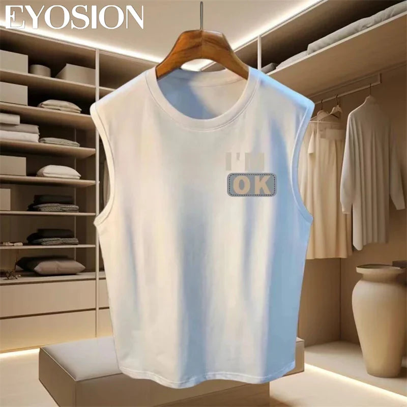 Men's Tank 2024 Summer Casual Fashion Sleeveless Cotton Top T-shirt Hip Hop Casual Letter Printed Round Neck Versatile Top 4XL Lootquake LLC
