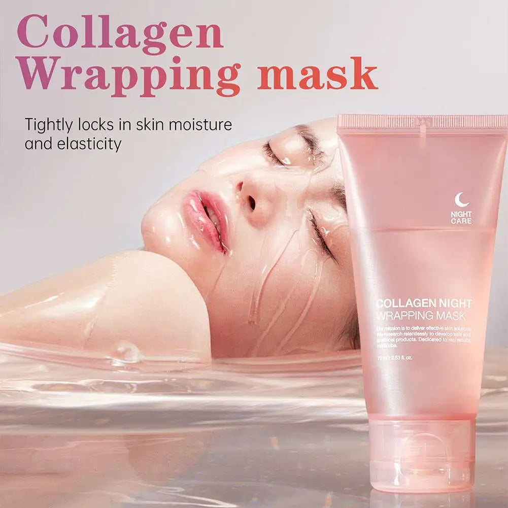 Hydrolyzed Collagen Overnight Facial Mask Wrapping Peel-Off Mask Hydrating Firming Mask for Elasticity Reduces Sagging Dullness Lootquake LLC