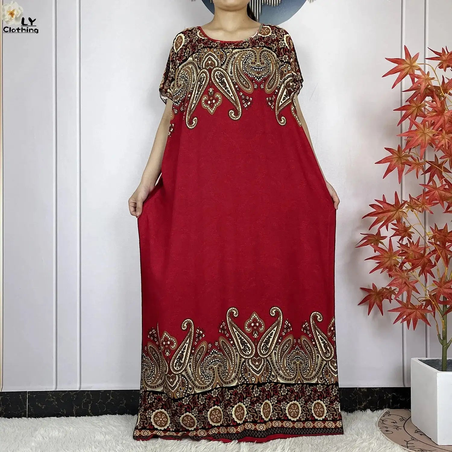 2024 Latest Muslim Sets Women Clothing Cotton Floral Loose Dashiki Long Dress African Abaya Dubai Traditional Islamic Clothing