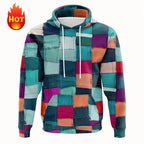 Men's hoodie 3D printed simulation sewing plaid sweatshirts fashion men's clothing Pi-Mart