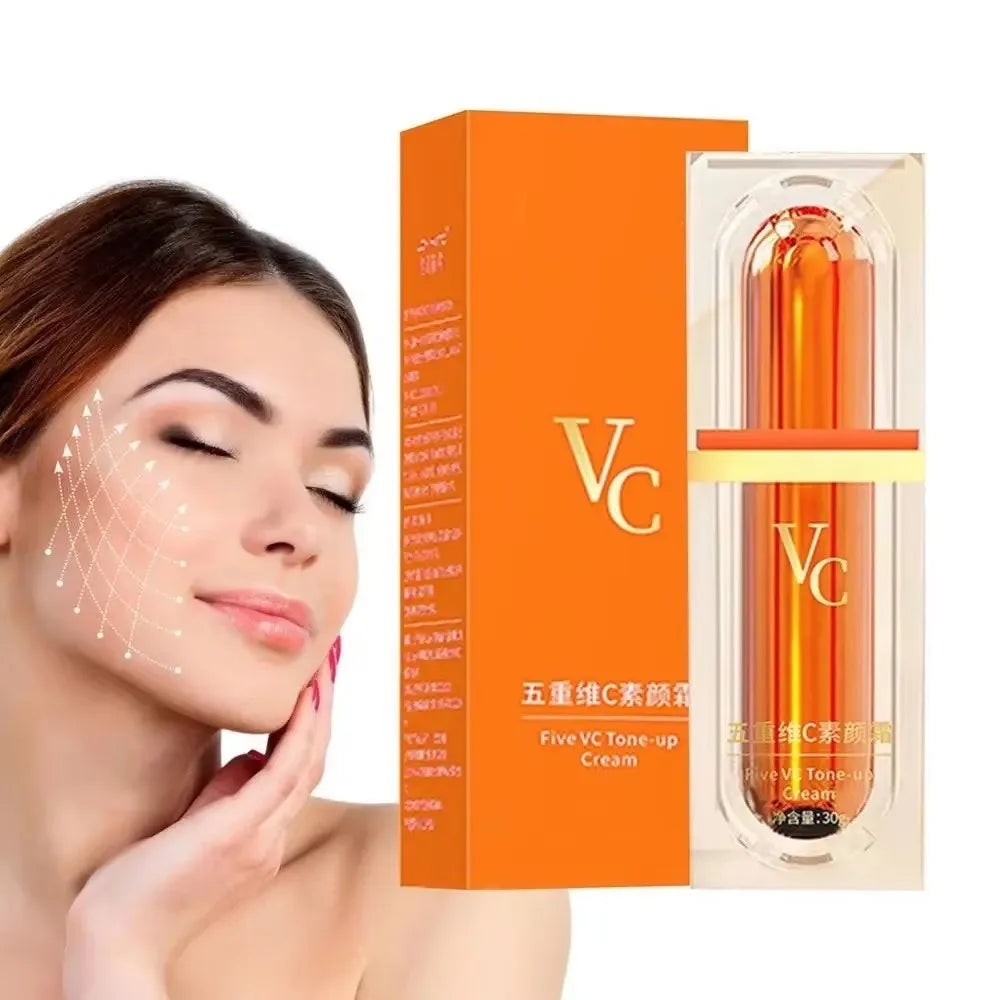 Vitamin C Face Cream Whitening Five VC Tone Up Cream Moisturizer Anti Aging Pimple Wrinkle Spots Remover Brightening Skin Care Lootquake LLC
