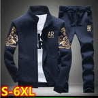 5XL 6XL Men's Plus Size Autumn Tracksuit Set THRIXINE