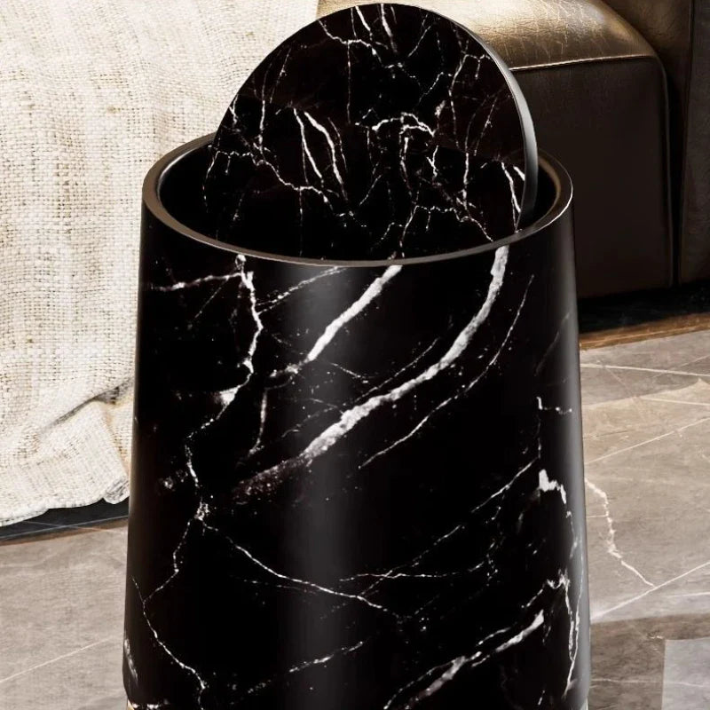Large Capacity Trash Can Luxury Removable Litter Bins Living Room Rotating Wastebasket Food Recycle Dustbin Cleaning Supplies Lootquake LLC