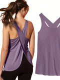 Women's Solid Wrap Back Sports Tank Top - SJB-DIAMOND ELITES
