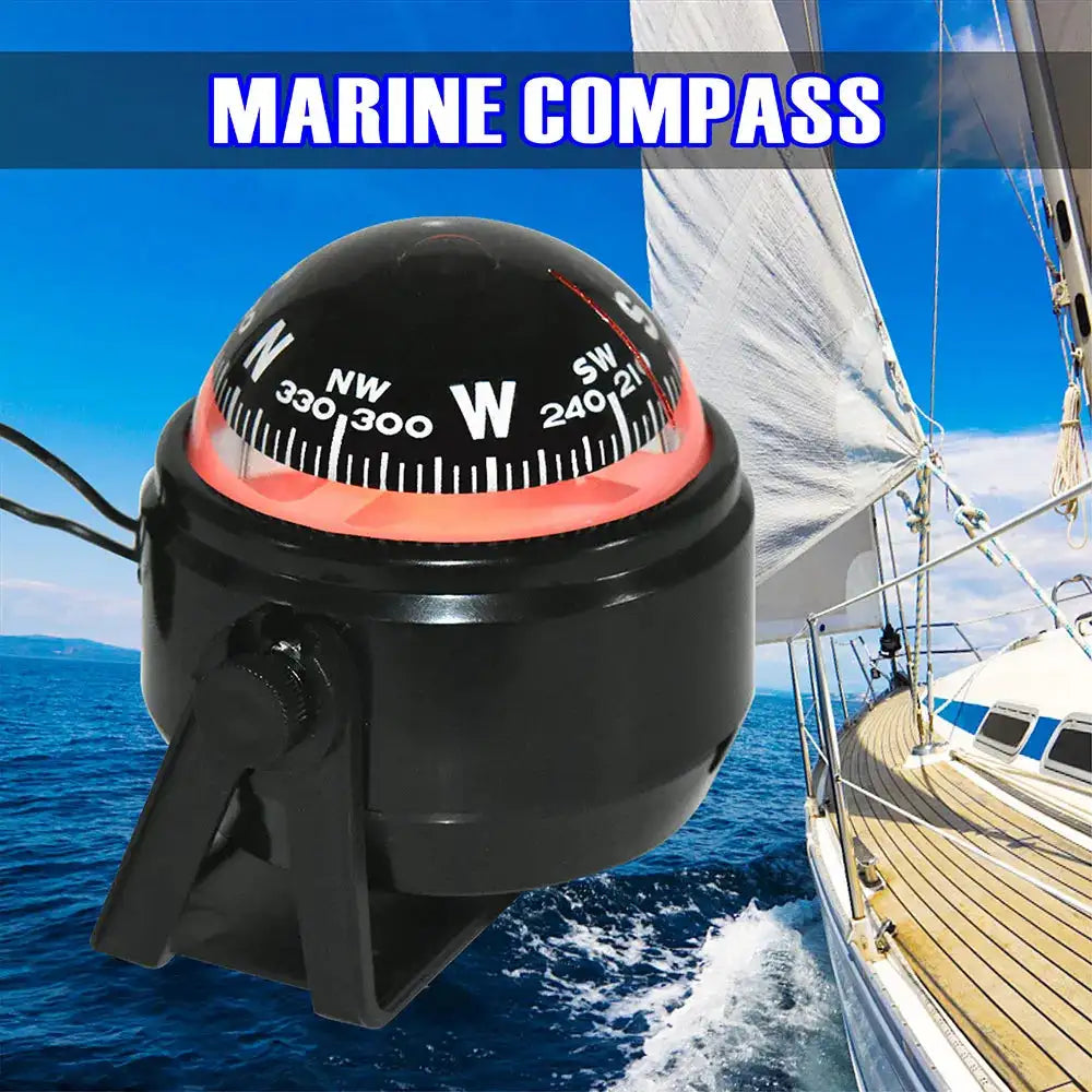 Navigation Car Compass For Marine Car Boat Pivoting Electronic LED Light Guide Ball Vehicle Navigation Tool Compass Accessories