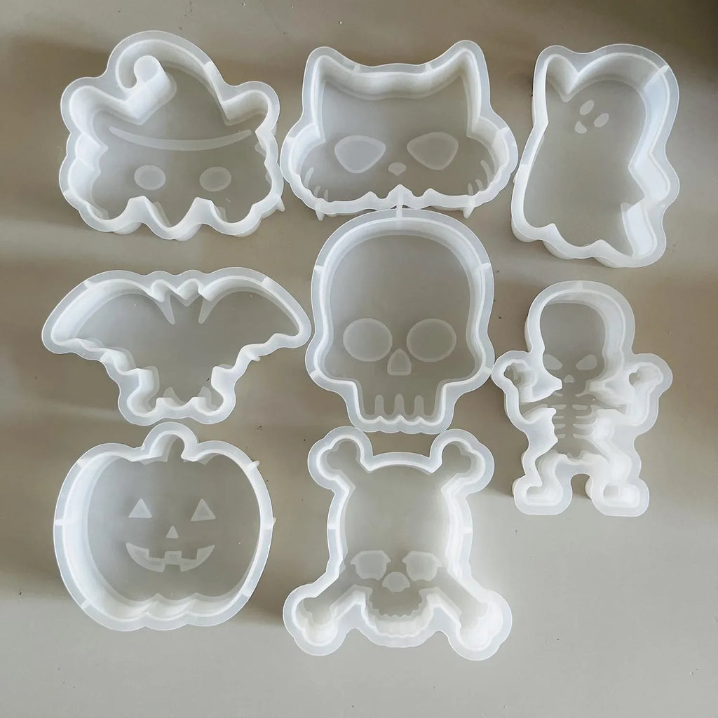 Halloween Decoration Diy Mold Skeleton Bat Mask Jack Ghost Silicone Mould Car Aromatherapy Plaster Doll Pinch Molds Lootquake LLC