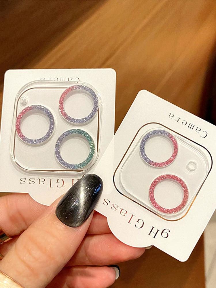 Glitter Full Cover Camera Lens Protector on For iPhone 12 13 11 Pro Max Mini 9H Tempered Glass Cover iPhone11 Camera Sticker Cap Lens Ring Cover Stevvex
