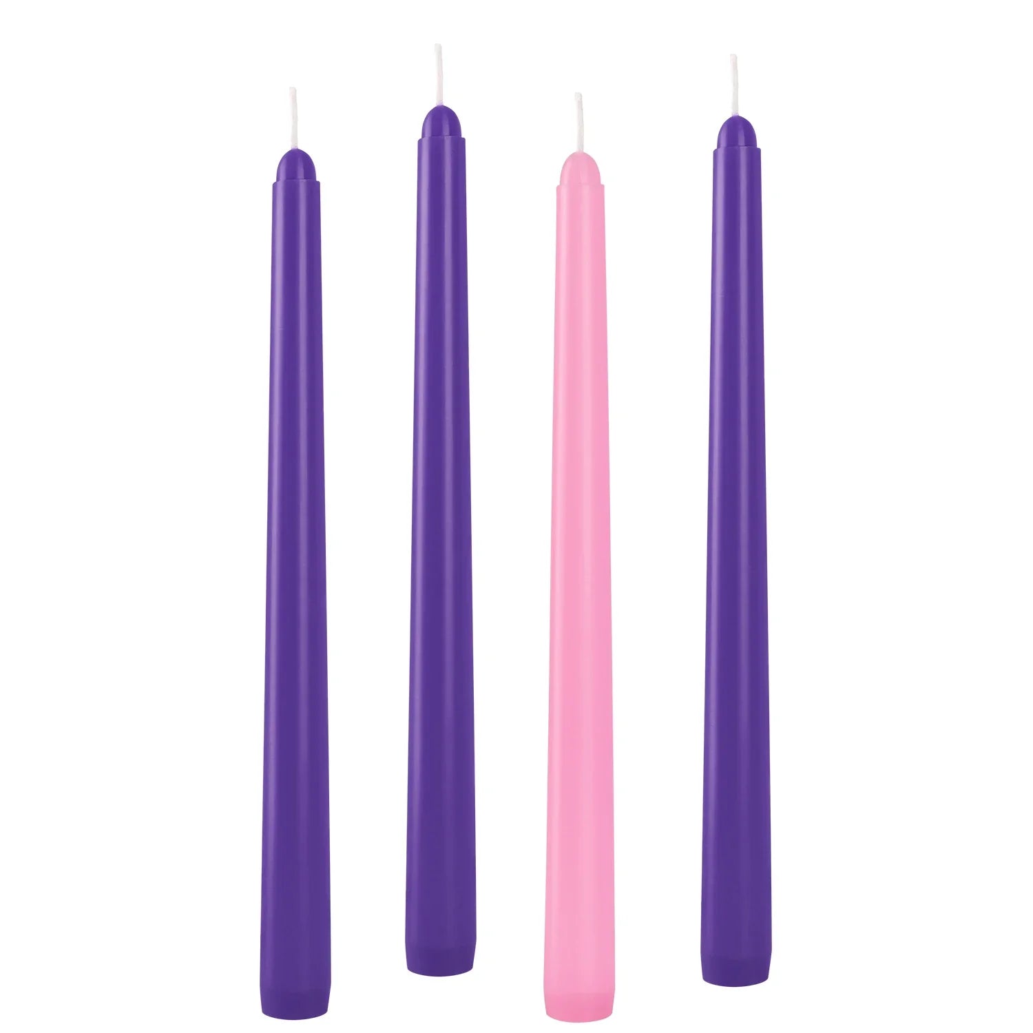 4 Pieces 10inch a Three Purple and One Pink Small Wax Without Drip, Smoke-Free and Fragrance-Free Household Dinner Candles, Hand-Pulled, High-Quality, Suitable for All Places, and Various Holidays. We Only Uses the Tapered Ca