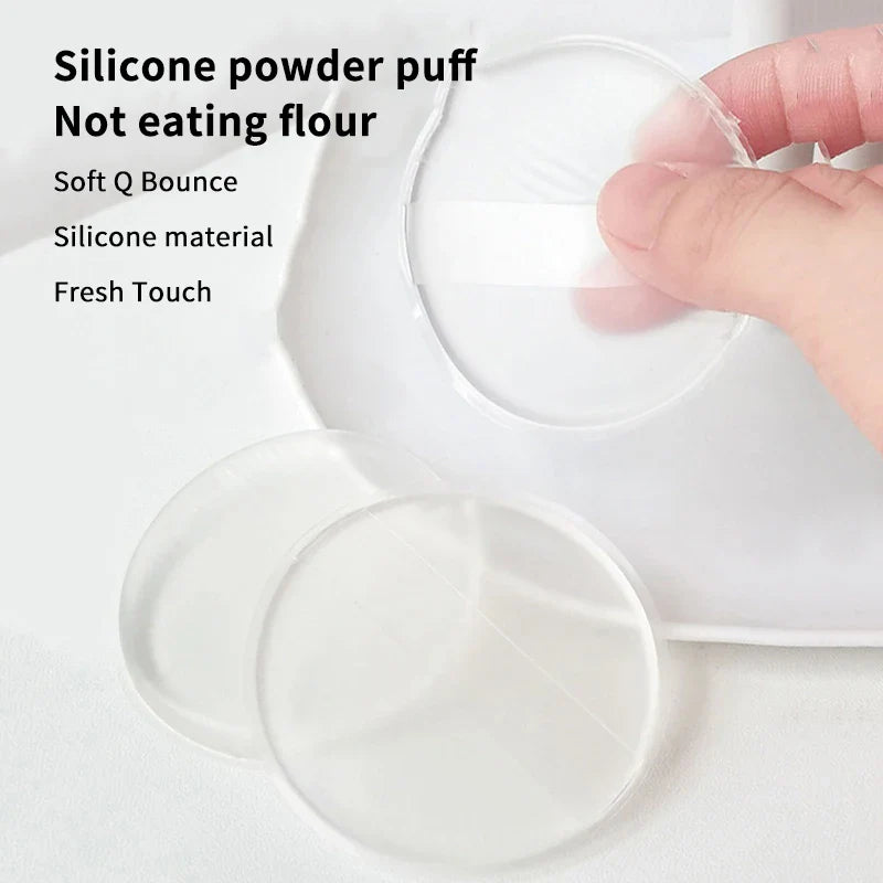 Soft Silicone Gel Powder Puff Sponge For Cosmetic Face Foundation BB Cream No Powder Eating Powder Cosmetic Puff Makeup Tools