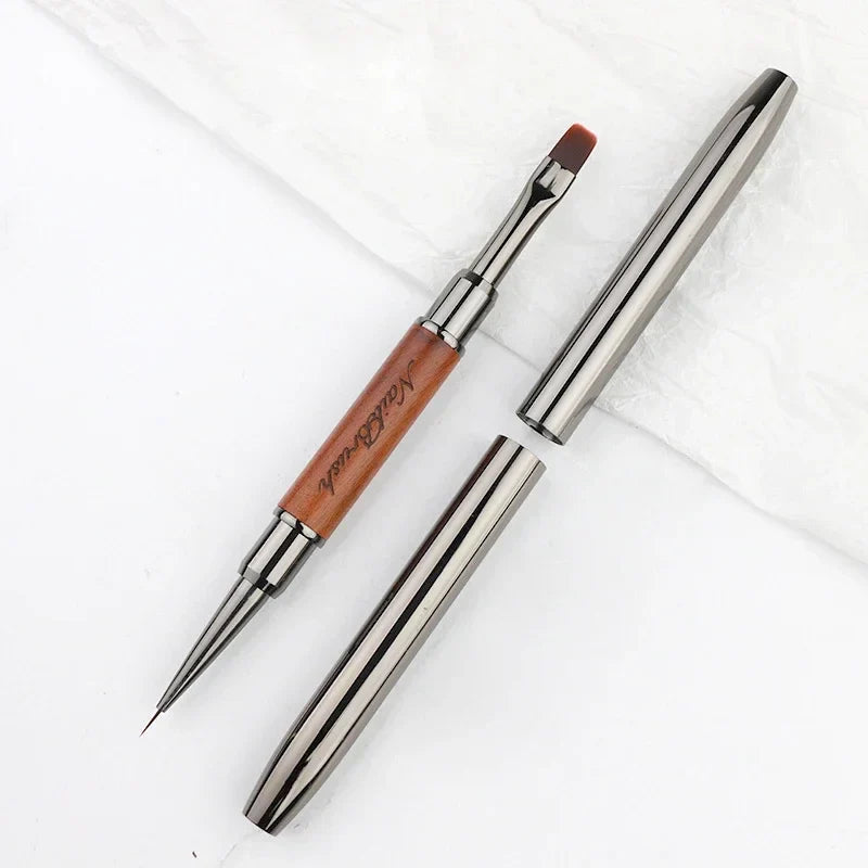 New Dual-ended Nail Brush Acrylic Nail Art Brushes Professional UV Gel Nail Polish Liner Flower Painting Drawing Manicure Tools Lootquake LLC