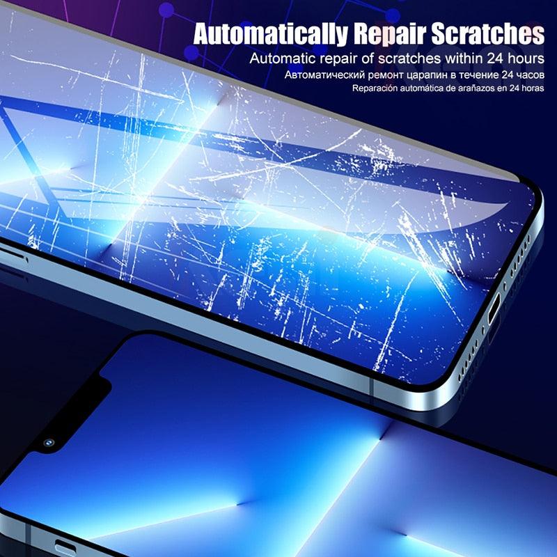 2Pcs Matte Film For iPhone 13 11 12 Pro MAX Mini Screen Protector XS Max XR X 7 8 6S 6 Plus SE Phone Accessories Soft Transparent Protective Screen Protector Film Stevvex