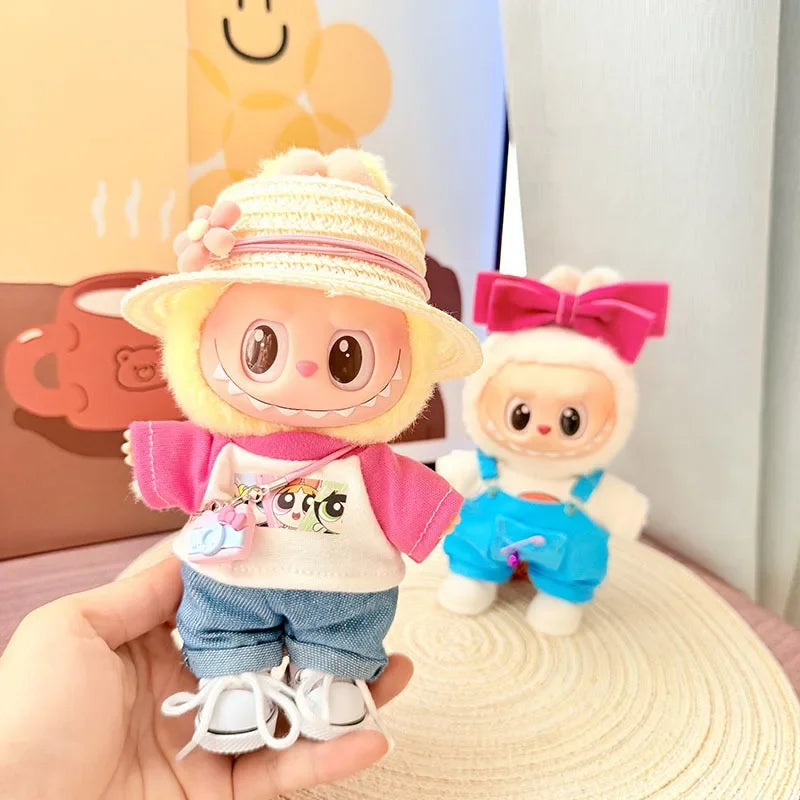 Labubu Doll Clothes Police Set Summer T-shirt Labubu I II Idol Dolls 15/17cm Clothes Sitting Party Accessories DIY Gifts Lootquake LLC