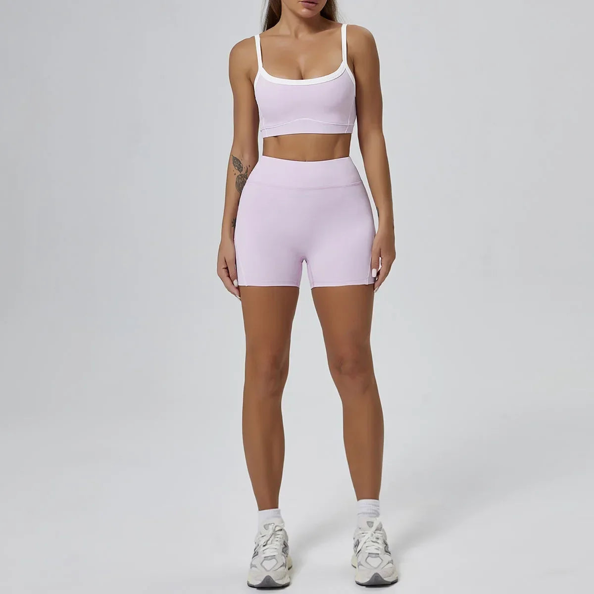 FlareLift Yoga Set: High-Waist Pants & Backless Bra THRIXINE