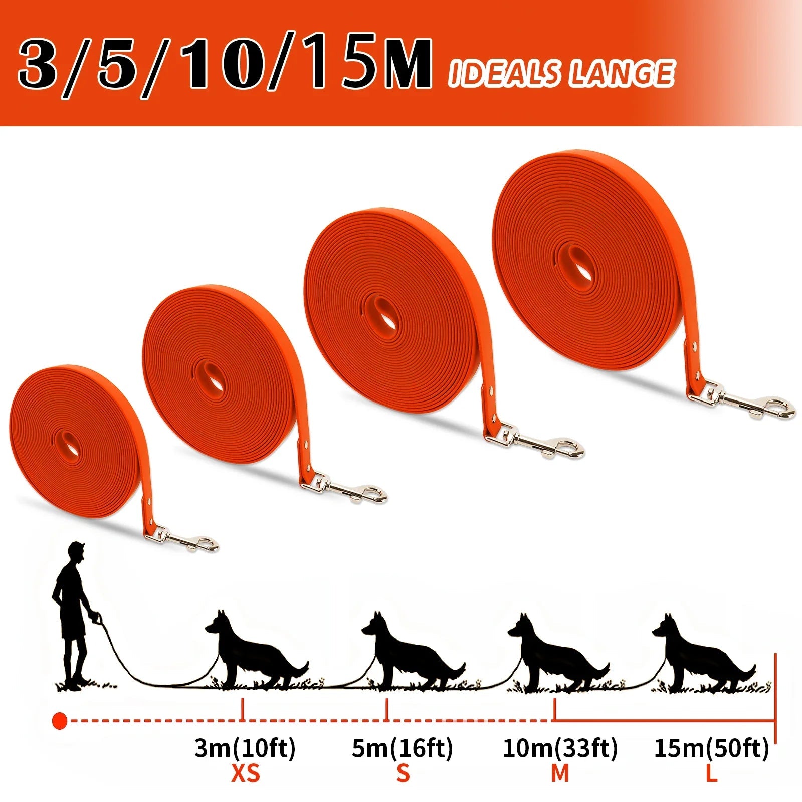 Waterproof Dog Leash Long Pvc Pet Leashes Easy To Clean Rope for Small Medium Large Big Dogs Walking Traning Lead 3m 5m10m 15m Lootquake LLC