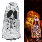 Halloween Disco Ghost Ornament Silver Mosaic Mirror Disco Ghost Tabletop Decor Glitter Spooky Ghost Halloween Tiered Tray Decor